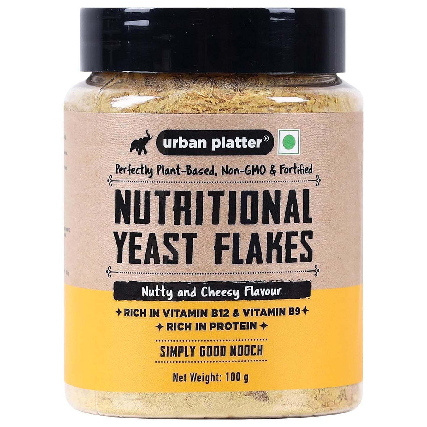 Urban Platter Nutritional Yeast Flakes, 100g [Good Source of B-Vitamins| Gluten Free| Nutty and Cheesy Tasting Nooch | Perfect for Vegetarians | Seasoning]