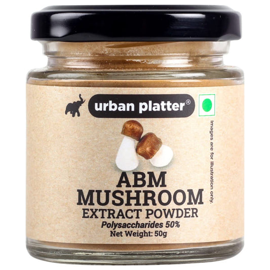 Urban Platter Agaricus Blazei Murill (ABM) Mushroom Extract Powder, 50g (Rich in Beneficial Polysaccharides | Mushroom of Life | Cognitive Health | Plant-based)