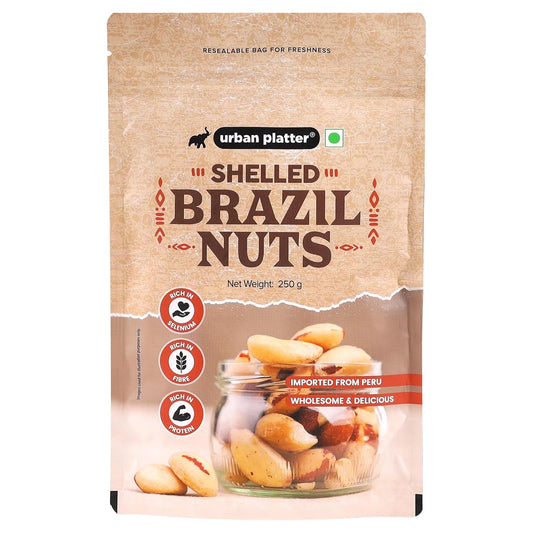 Urban Platter Exotic Fresh Brazil Nuts, 250 grams [Premium|Grade A|Rich In Selenium|Product Of Peru]